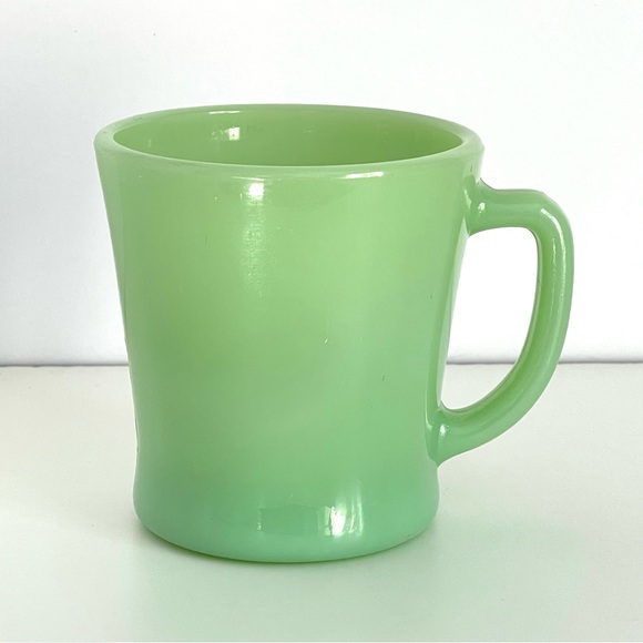 Vintage Jadeite Coffee Mug Anchor Hocking Fire King D Handle MCM - Picture 2 of 9